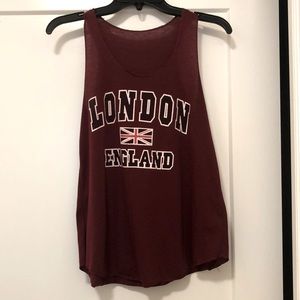 Maroon LONDON tank top
